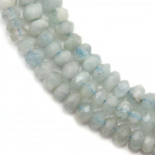 Aquamarine faceted rondelle 3x5mm x 40cm