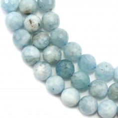 Aquamarine Faceted Round 10mm x 40cm