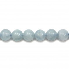 Aigue-Marine Rond 6mm x 5 perles