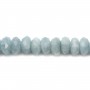 Aigue marine rondelle facette 4x6mm x 40cm