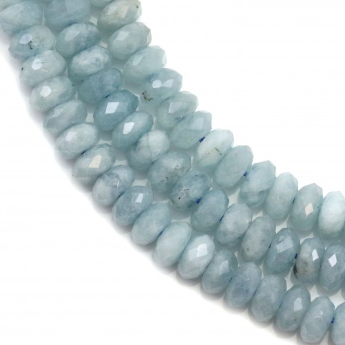 Aquamarin, facettierte Scheibe, 4x6mm x 40cm