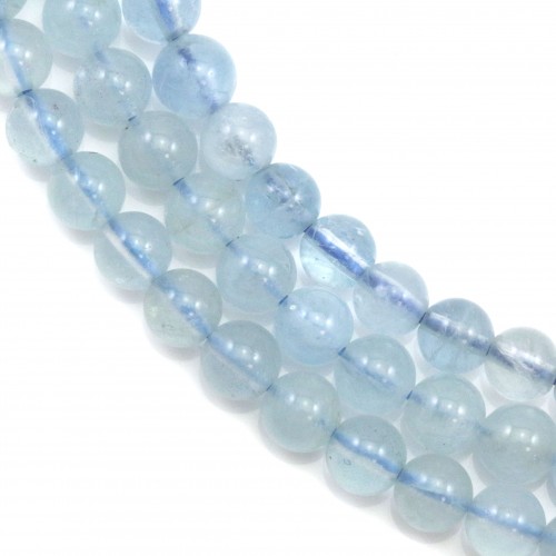 Aquamarine in round shape 5mm x 39cm
