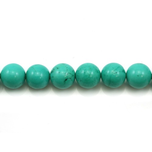 Turquoise traité verte ronde 14mm x 2 st