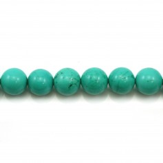 Turquoise traité verte ronde 14mm x 2 st
