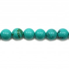 Turquoise traité verte ronde 10mm x 6pcs