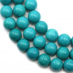 Howlite teinté turquoise ronde 8mm x 40cm