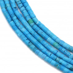 Turquoise reconstituée bleu, en forme de tube, 2.0mm x 39cm