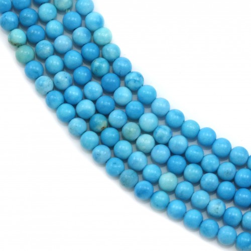 Turquoise reconstituée ronde  2mm x 40cm