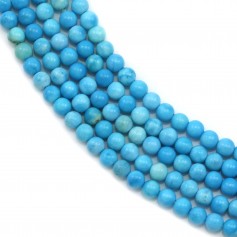 Turquoise reconstituée ronde  2mm x 40cm