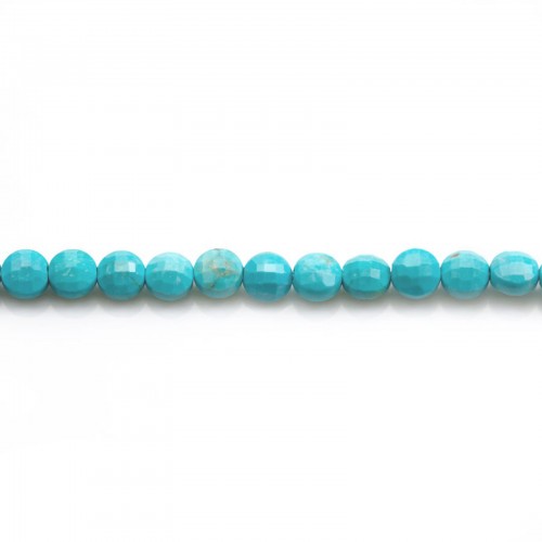 Turquoise reconstituted in the shape of round faceted, 4mm x 40cm