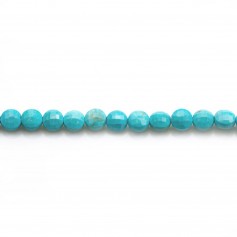 Turquoise reconstitué de forme ronde plat facetté, 4mm x 40cm