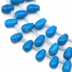 Turquoise reconstituted, in the shaped of a drop, measuring 6 * 9mm x 40cm