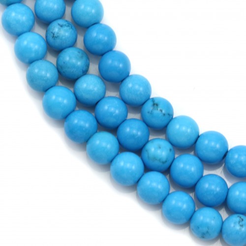 Turquoise  reconstitué  Ronde 4mm x40cm