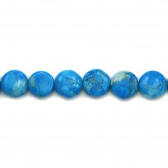 Turquoise reconstituée ronde plate 8mm x 40cm