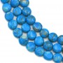 Reconstituted round flat turquoise 8mm x 40cm