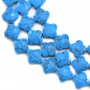 Turquoise reconstitutes clover  faceted 13 mm x 40cm    