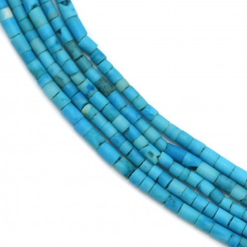 Turquoise reconstituted blue, in the shape of a tube, 1mm x 37cm