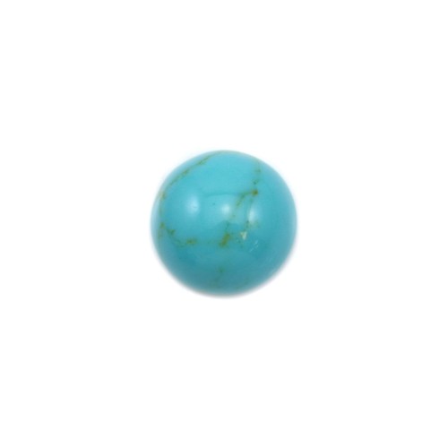 Cabochon turquoise reconstituée rond 8mm x 4 st