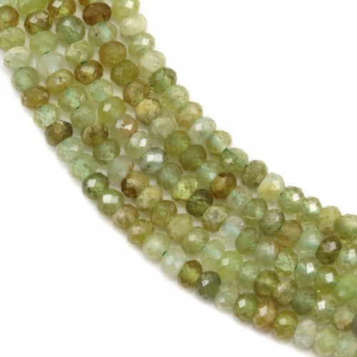 green Garnet roundel faceted 1.8x2.8mm x 40cm