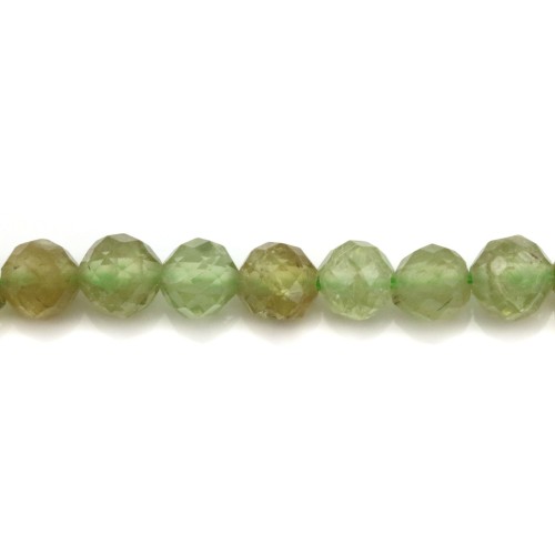 Green garnet round faceted 5mm x 40cm