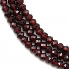 Garnet Faceted Rondelle 3x4.5mm x 40cm
