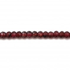 Grenat couleur lie de vin, en forme de rondelle facetté, de taille 2x3mm x 10pcs