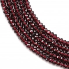 Garnet rondelle faceted 2x3mm x 40cm
