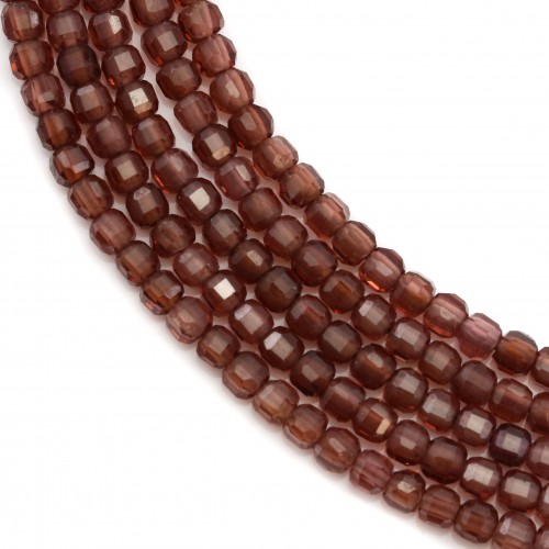 Pyrope garnet, in the shape of a faceted cube 2mm x 40cm