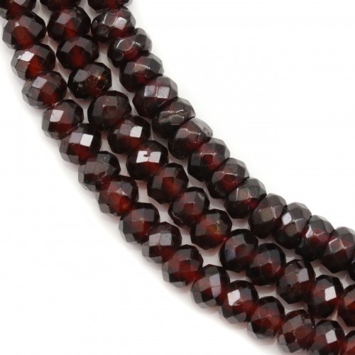 Garnet roundel facet 4x6mm x 39cm