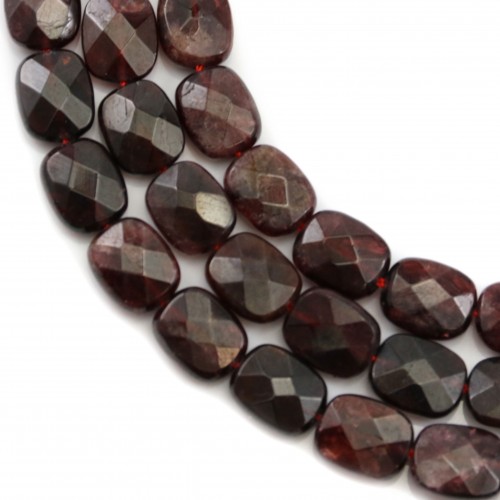 Garnet rectangle faceted 8x10mm x 40cm