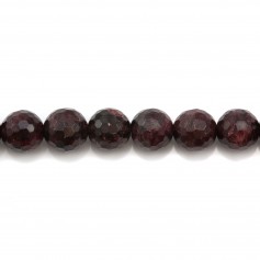 Grenat Rond Facette  4mm x 10pcs