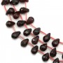 Garnet briolette faceted 4.5-5.5x7-8mm x 20cm