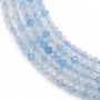 Aquamarin, facettierte Scheibe, 2.5x4mm x 39cm, Qualität A