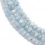 Aquamarine Faceted Rondelle 3x4mm x 40cm