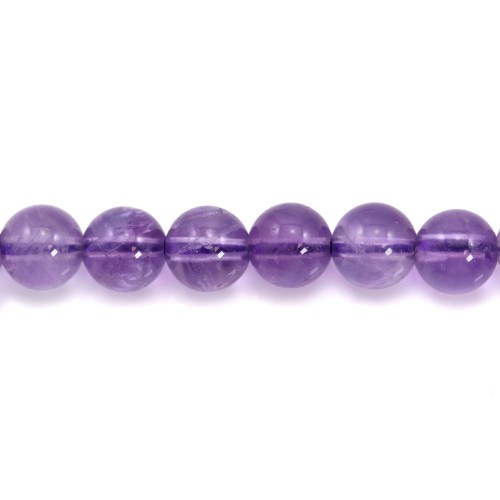 Clear amethyst in round shape 6mm x 8 pcs