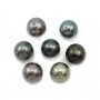 Perle de culture de Tahiti, ronde, 9-10mm, D x 1pc