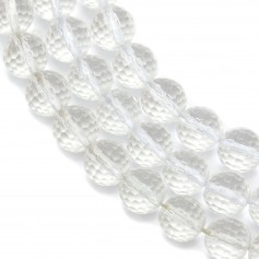 Cristal de roche Ronde Facette 8mm x 39cm