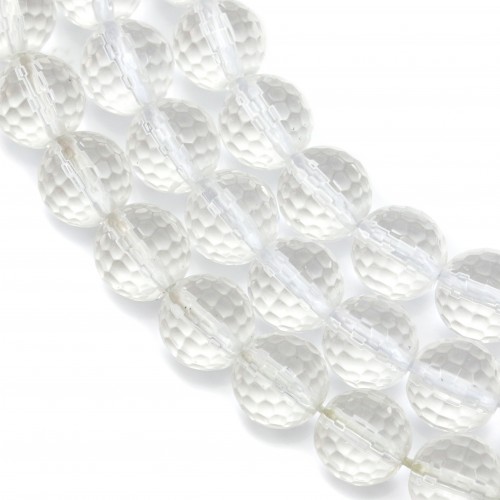 Cristal de roche Ronde Facette 10mm x 40cm