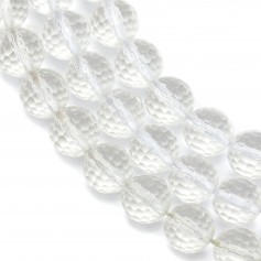 Cristal de roche Ronde Facette 10mm x 40cm