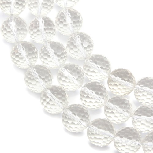 Rock Crystal Round Faceted 12mm x 39cm