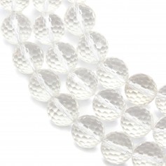 Rock Crystal Quartz Faceted Round 14mm x 40cm