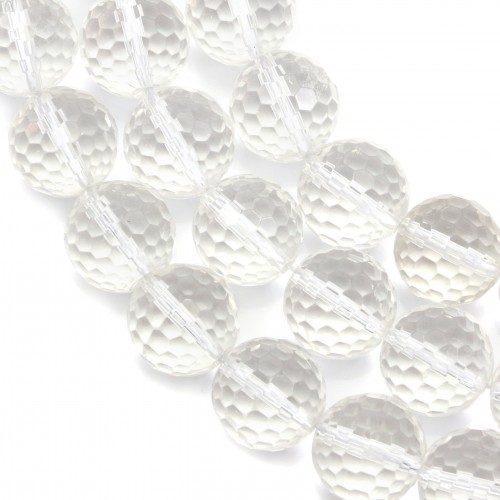 Cristal de roche Ronde Facette 16mm x 40cm