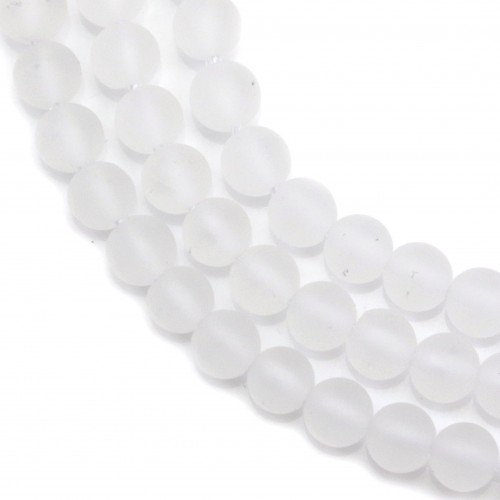 Cristal de roche ronde matte 6mm x 40cm