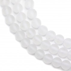 Rock crystal quartz mat round 6mm x 40cm