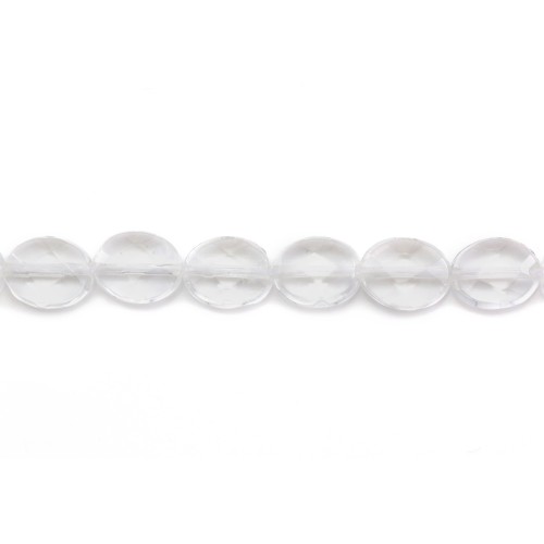 Rock Crystal Quartz Faceted Oval 8x10mm x 2pcs