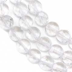 Rock Crystal Quartz Faceted Flat Round 10mm x 40cm