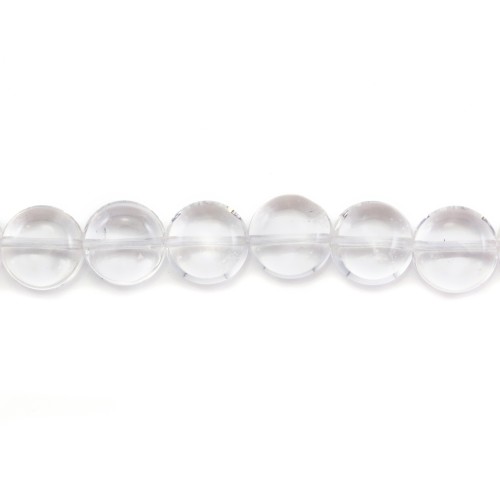 Cristal de roche Rond Plat 10mm x 4 pcs