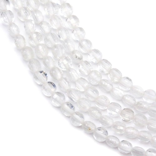 Rock crystal round flat faceted 2,5mm x 40cm