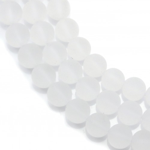 Round matte rock crystal 8mm x 40cm