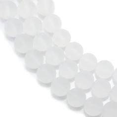 Rock crystal quartz mat round 8mm x 40cm